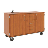 59" Wide Assembled Demonstration Station with Sink, 3 Drawers and 2 Storage Cabinets - 80741 F36 - Steven's I.D.SYSTEMS®